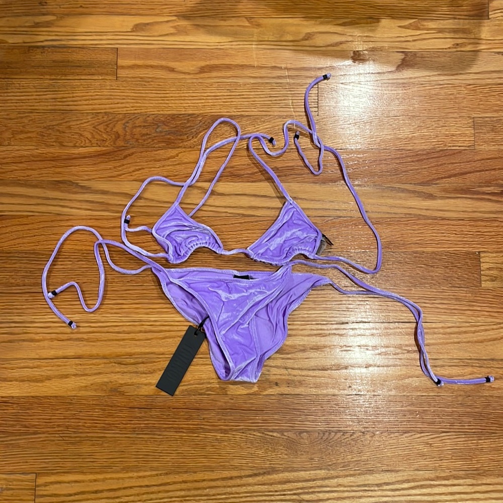 Purple velvet Triangl bikini brand new